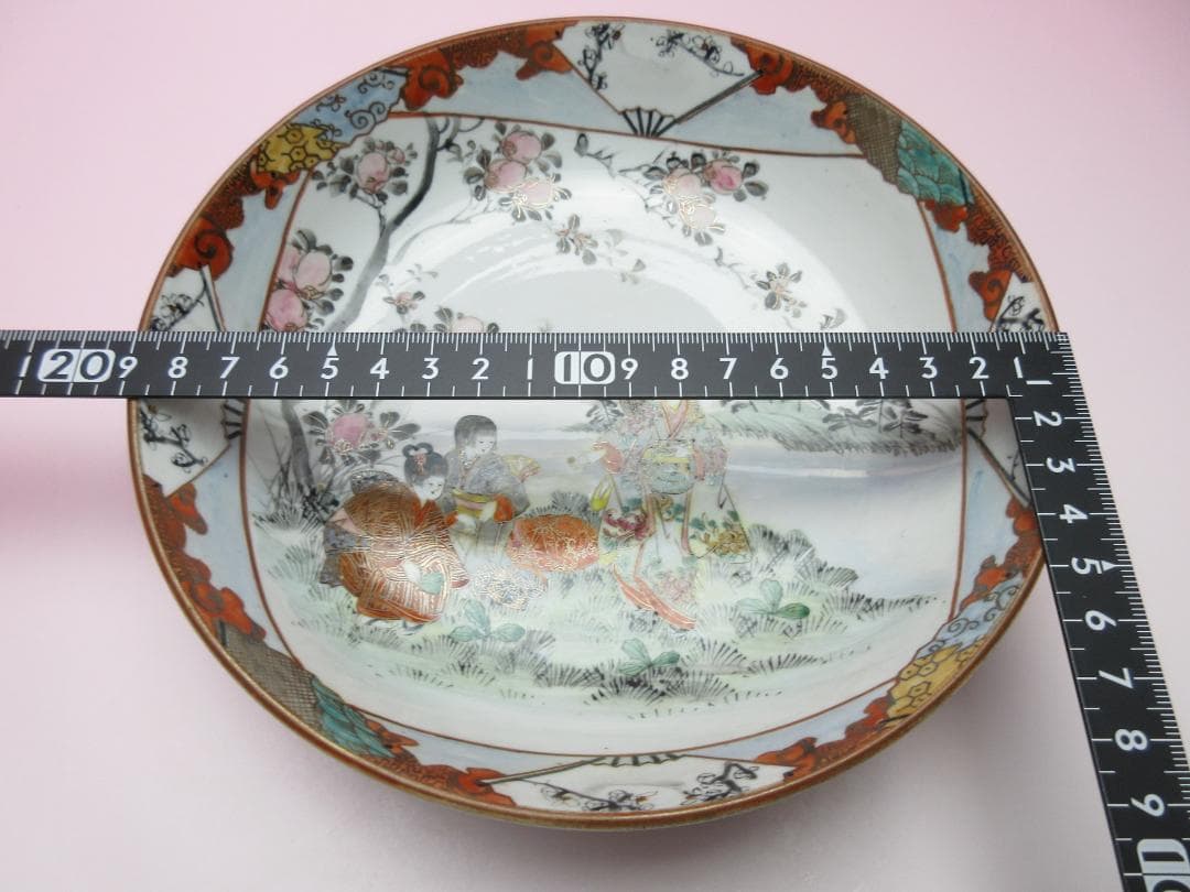 時代 九谷 松兼堂製 人物紋 深皿 TN 70816