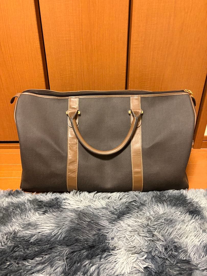 【美品】Dunhill ダンヒル ボストンバッグ ロゴ金具 茶