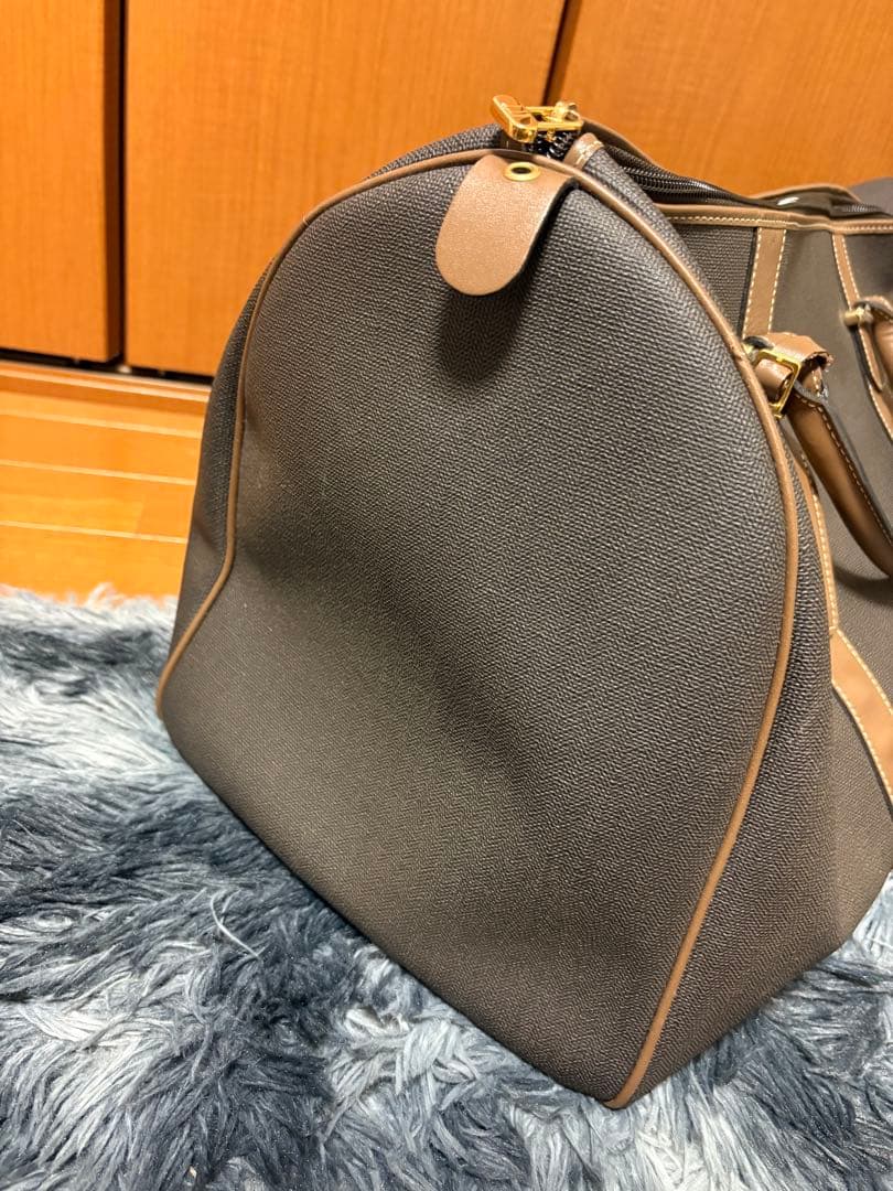 【美品】Dunhill ダンヒル ボストンバッグ ロゴ金具 茶