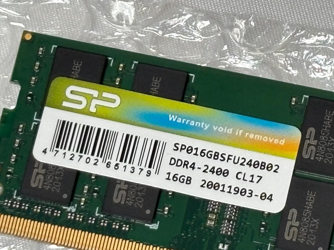 SP DDR4-2400 SO-DIMM 16GB×2枚 計32GB