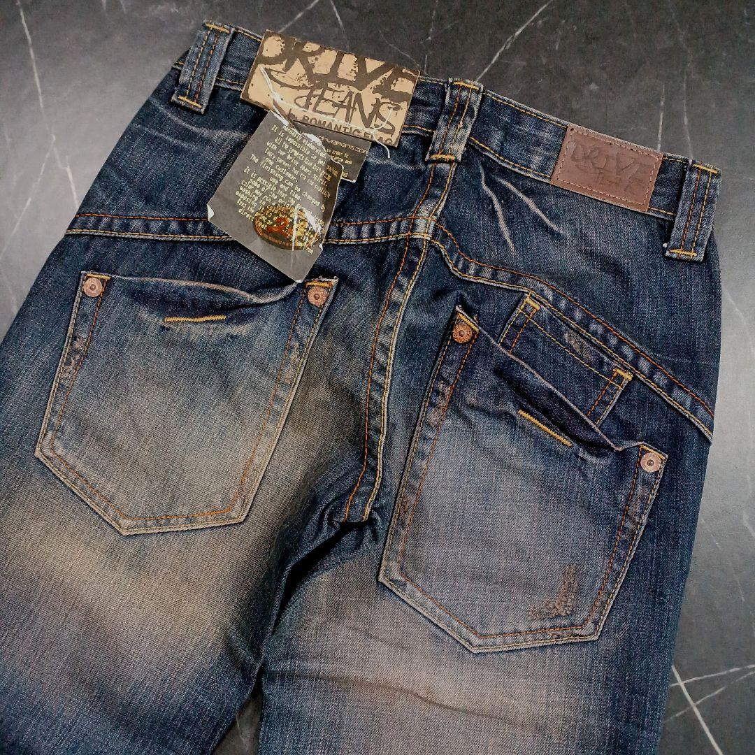新品タグ付きドライブジーンズy2k ローライズ ワイドフレアデニムパンツ