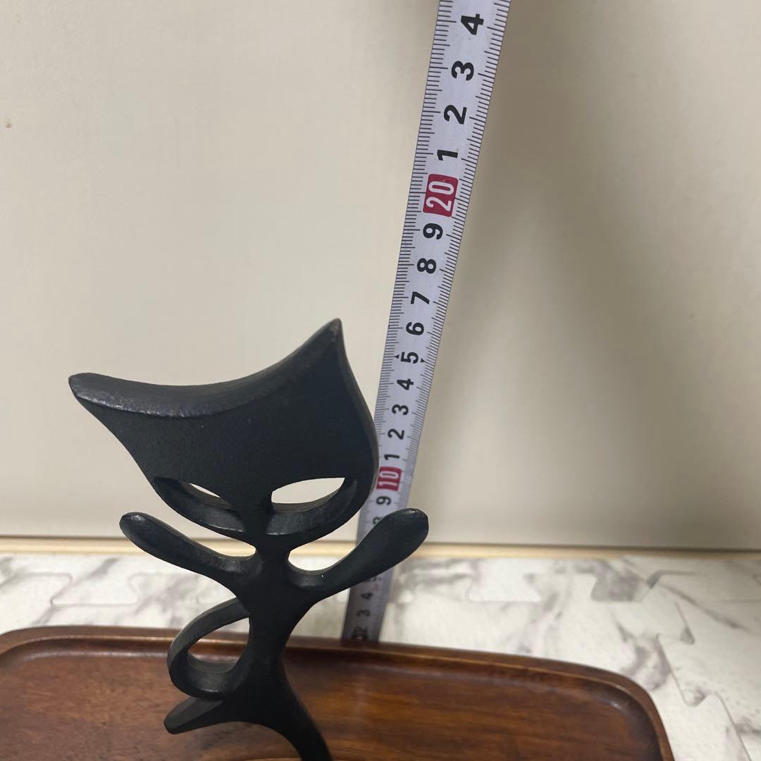 ネコ　モダン　南部鉄器　置物　オブジェ　鋳物　キートレー　鍵　アクセサリー