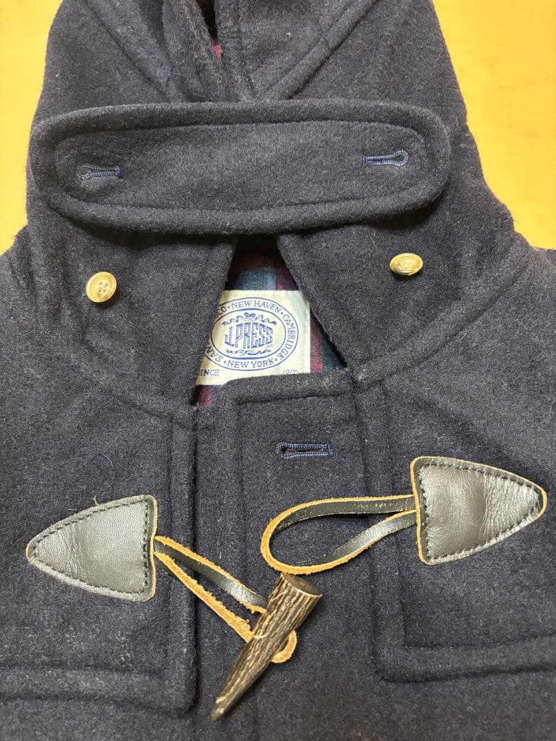 高級！J.PRESS ジェイプレス 肉厚ウール 本格ダッフルコート 紺 M