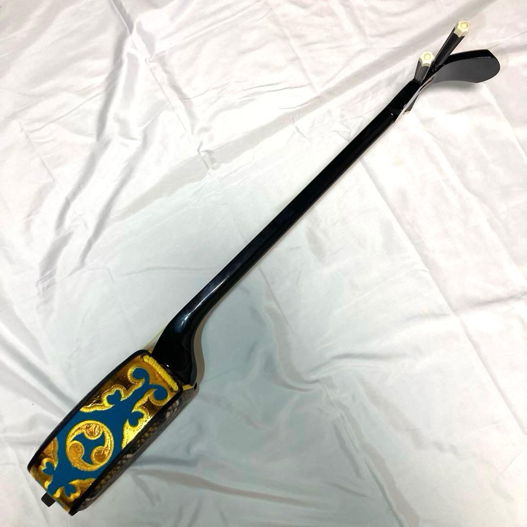 【美品】三線 沖縄 教本 付属品 初心者 人工皮 蛇革 蛇皮 和楽器