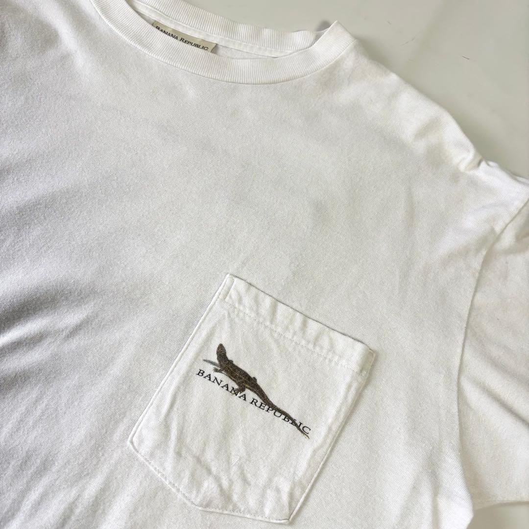 90sUSA製ビンテージBANANAREPUBLIC Tシャツ トカゲ バナリパ