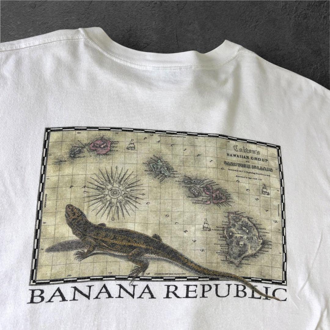 90sUSA製ビンテージBANANAREPUBLIC Tシャツ トカゲ バナリパ