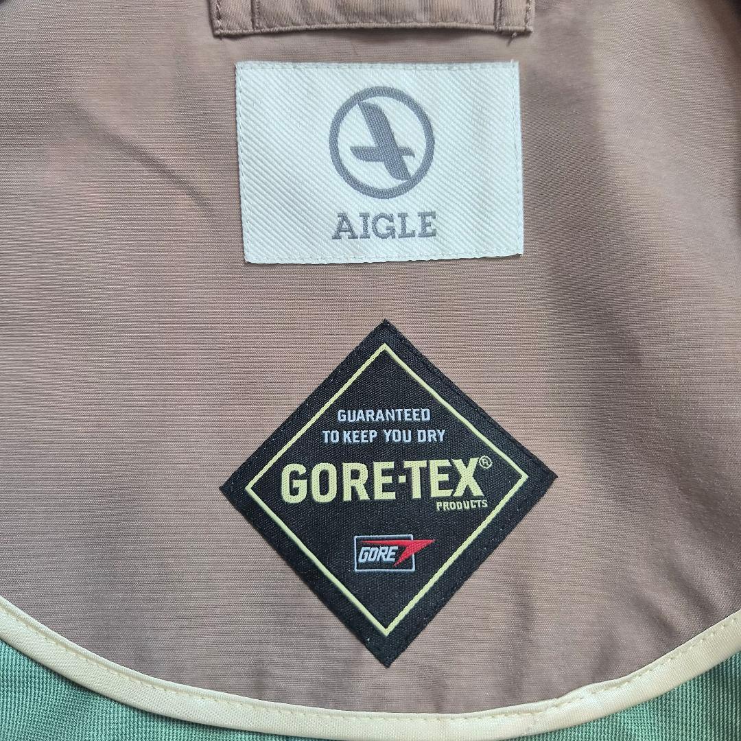 エーグル GORE-TEX トレンチコート ベルト付 ロゴ刺繍 ベージュ