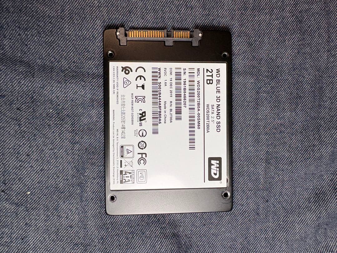 【中本智 様】WD BLUE SATA SSD 2TB WDS200T2B0A