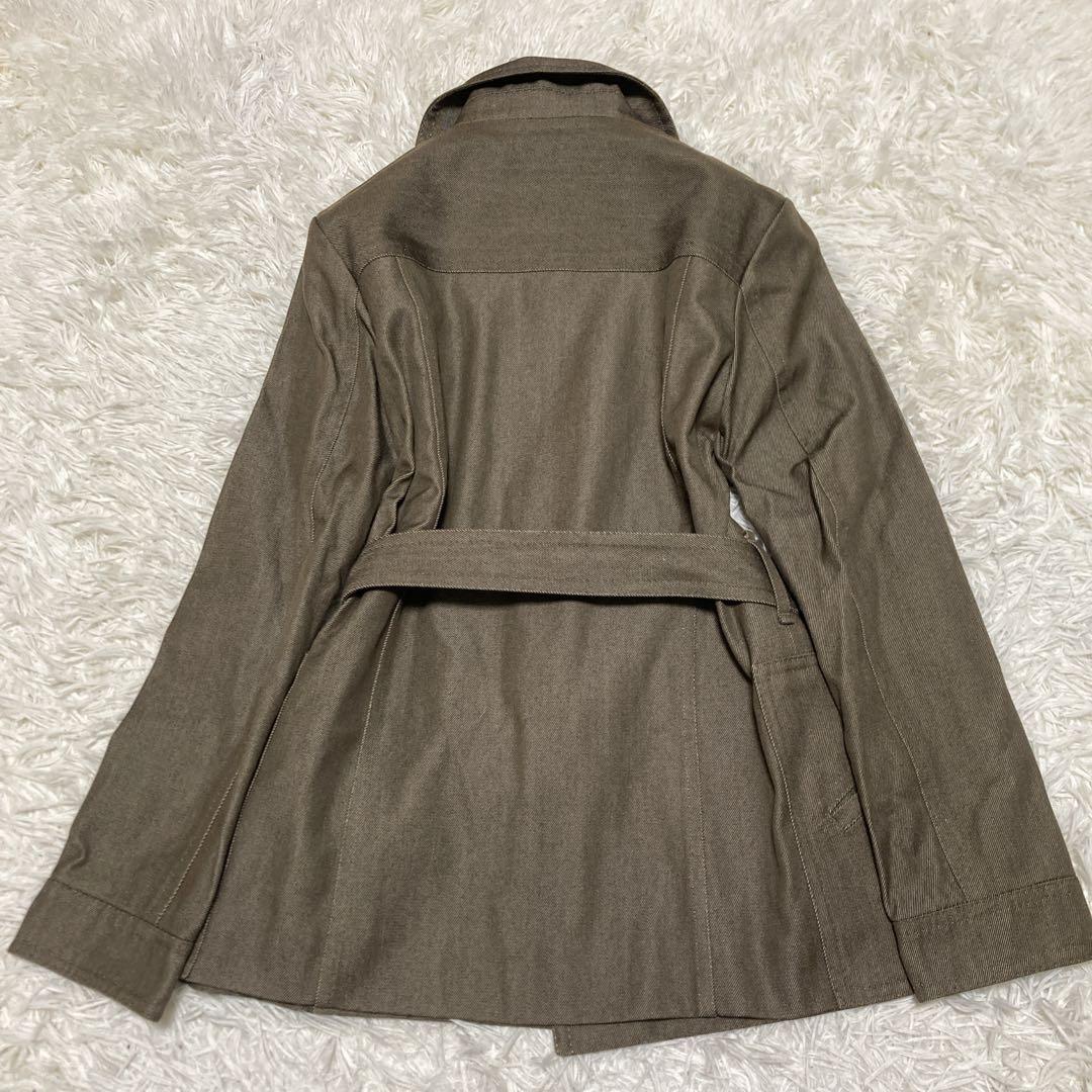 極美品✨ルイヴィトン　デニム　トレンチコート　ショート　ベルト　カーキ　S ロゴ