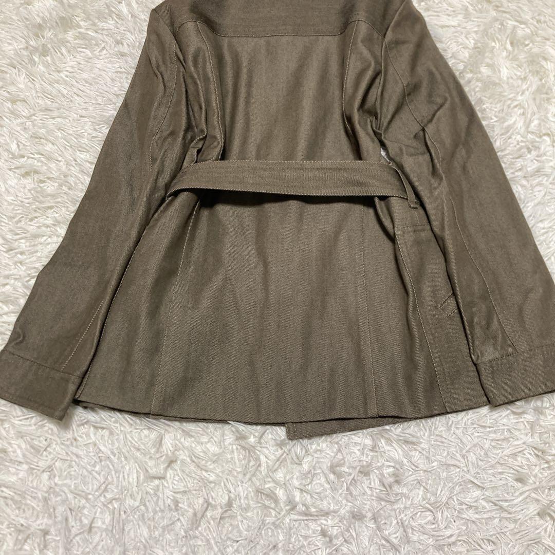 極美品✨ルイヴィトン　デニム　トレンチコート　ショート　ベルト　カーキ　S ロゴ