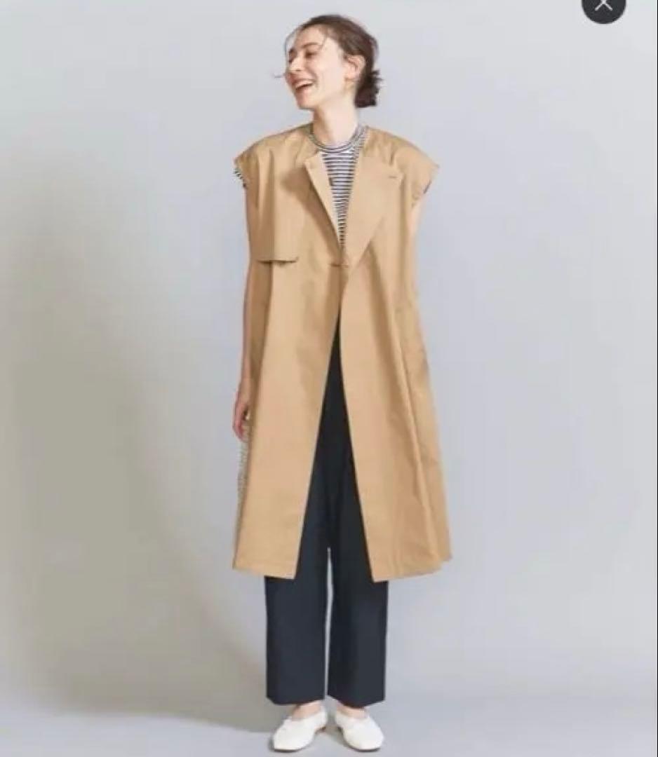 美品♡ビューティーアンドユース♡2wayノーカラートレンチコート♡