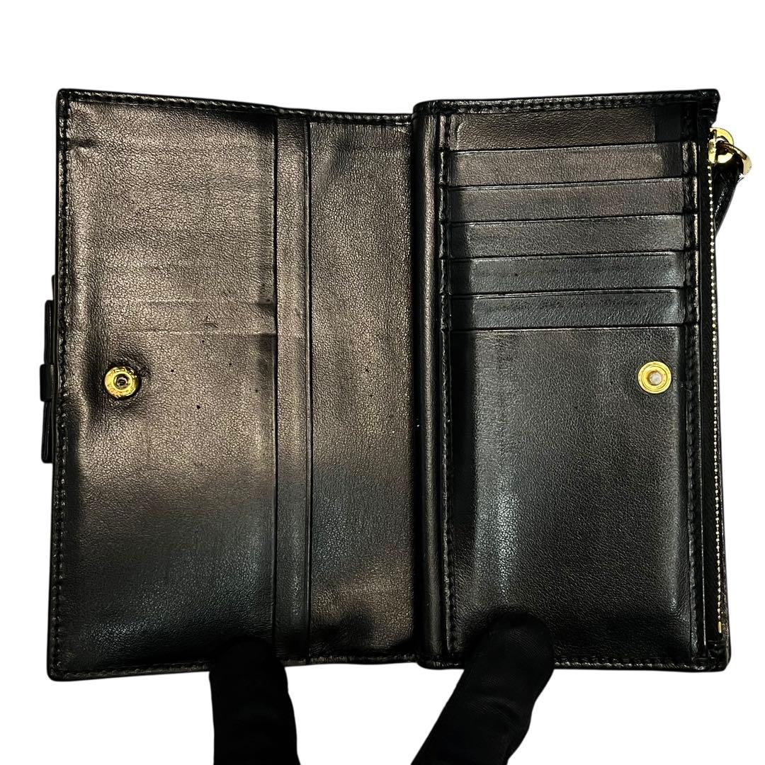 希少✨PRADA 長財布 ヴィッテロムーブ レザー ロゴ金具 ブラック