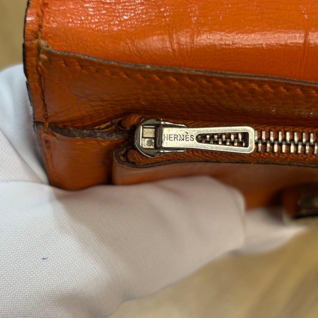 【並品】HERMES エルメス ドゴン コンパクトレザー 二つ折り財布 □J刻印