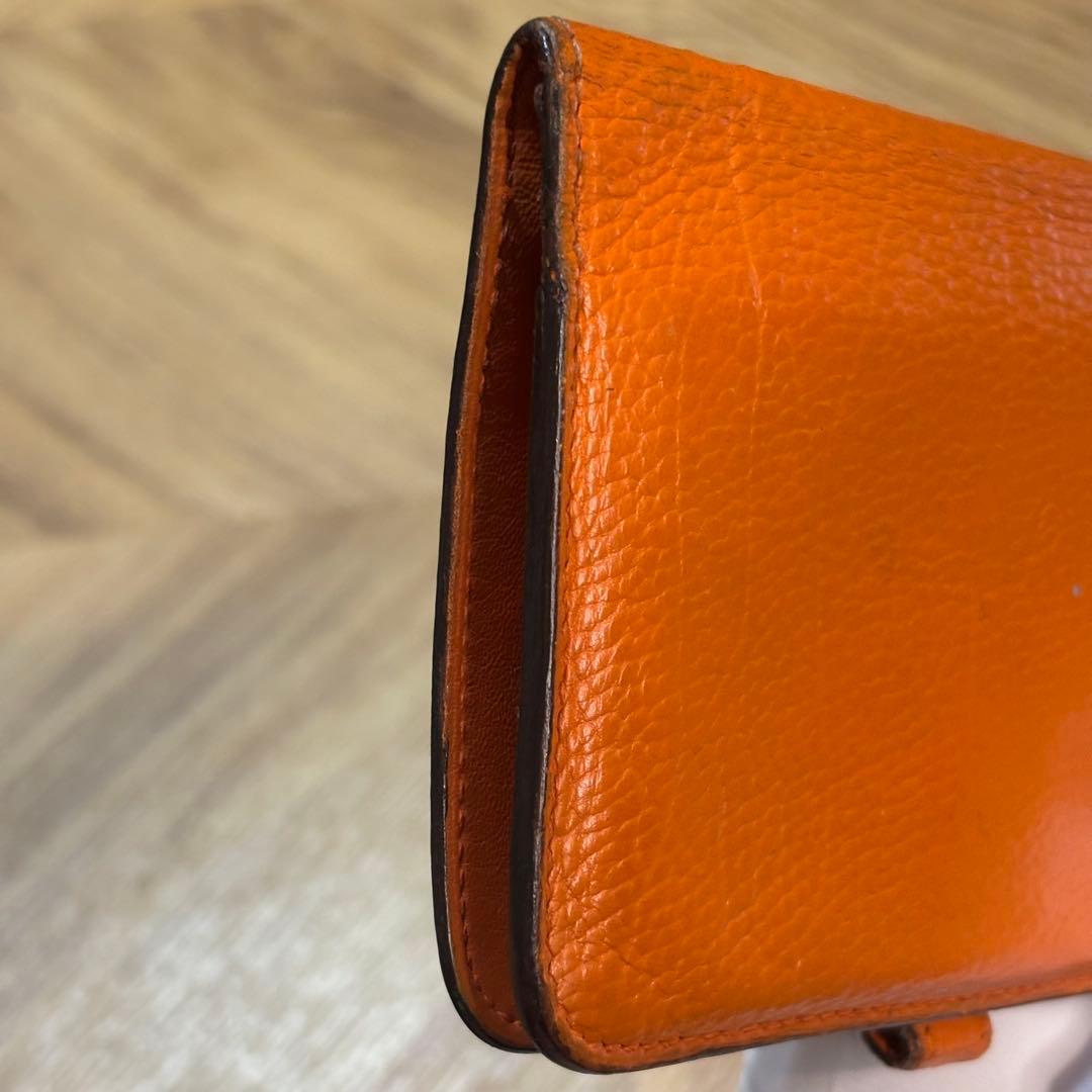 【並品】HERMES エルメス ドゴン コンパクトレザー 二つ折り財布 □J刻印