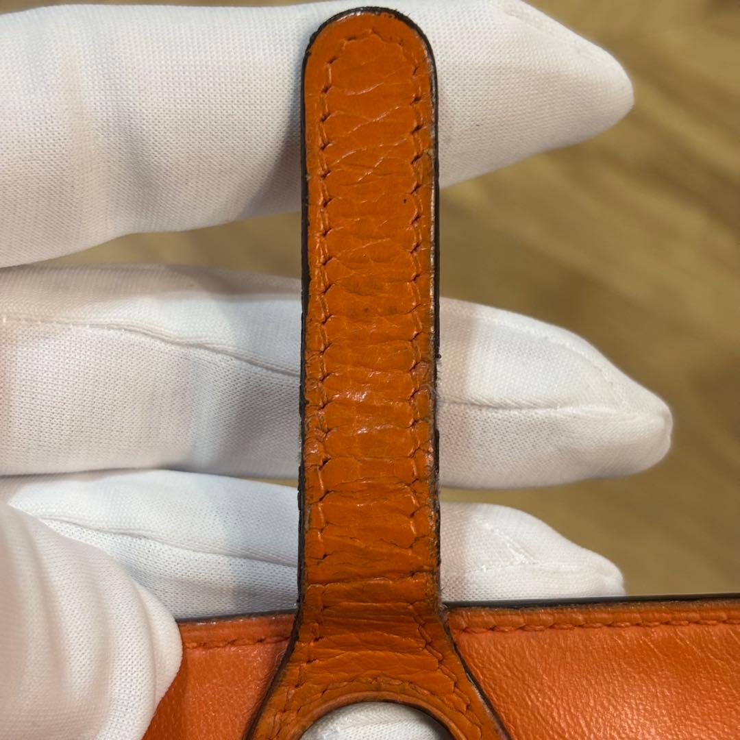 【並品】HERMES エルメス ドゴン コンパクトレザー 二つ折り財布 □J刻印