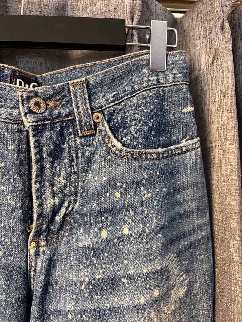 D&G ペイント加工 ストレートデニム