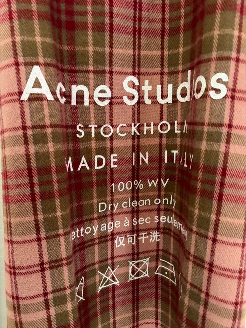 Acne Studios ウール100% チェック柄マフラー