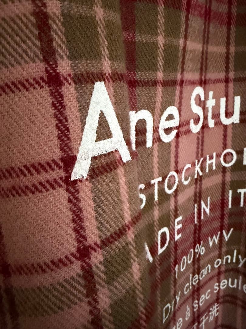 Acne Studios ウール100% チェック柄マフラー