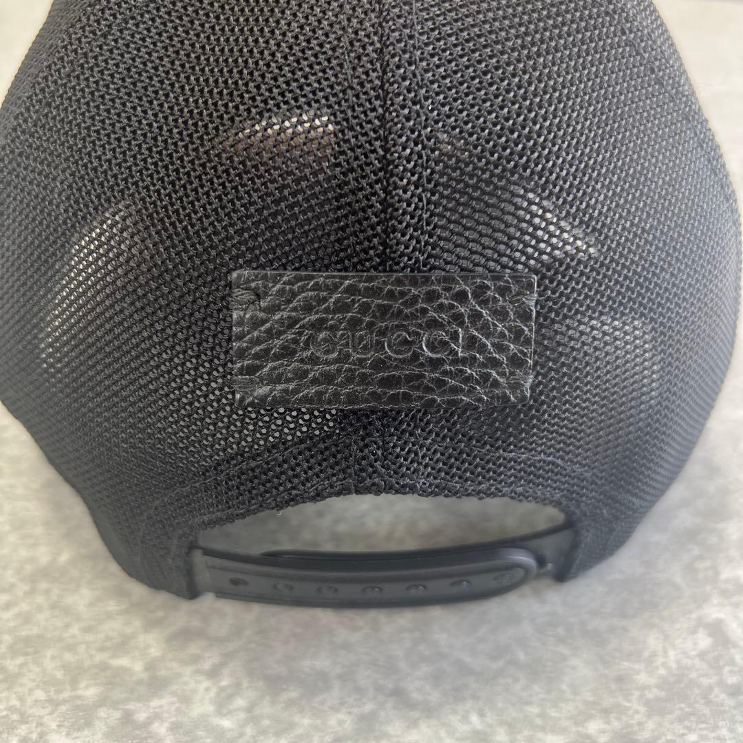 GUCCIブラックGGパターン メッシュキャップ　Ｌサイズ