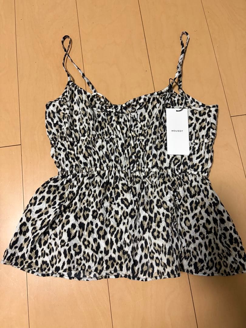 moussy CRINKLED SATINヒョウ柄キャミソール 未使用タグ付き