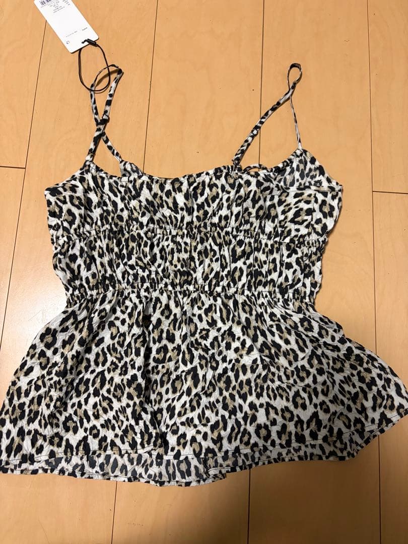 moussy CRINKLED SATINヒョウ柄キャミソール 未使用タグ付き