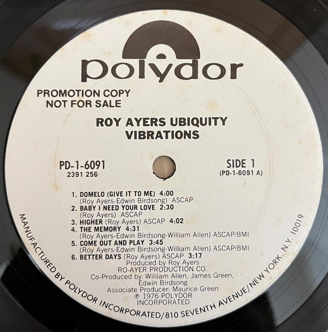 洋楽 LP ROY AYERS VIBRATIONS US Promo