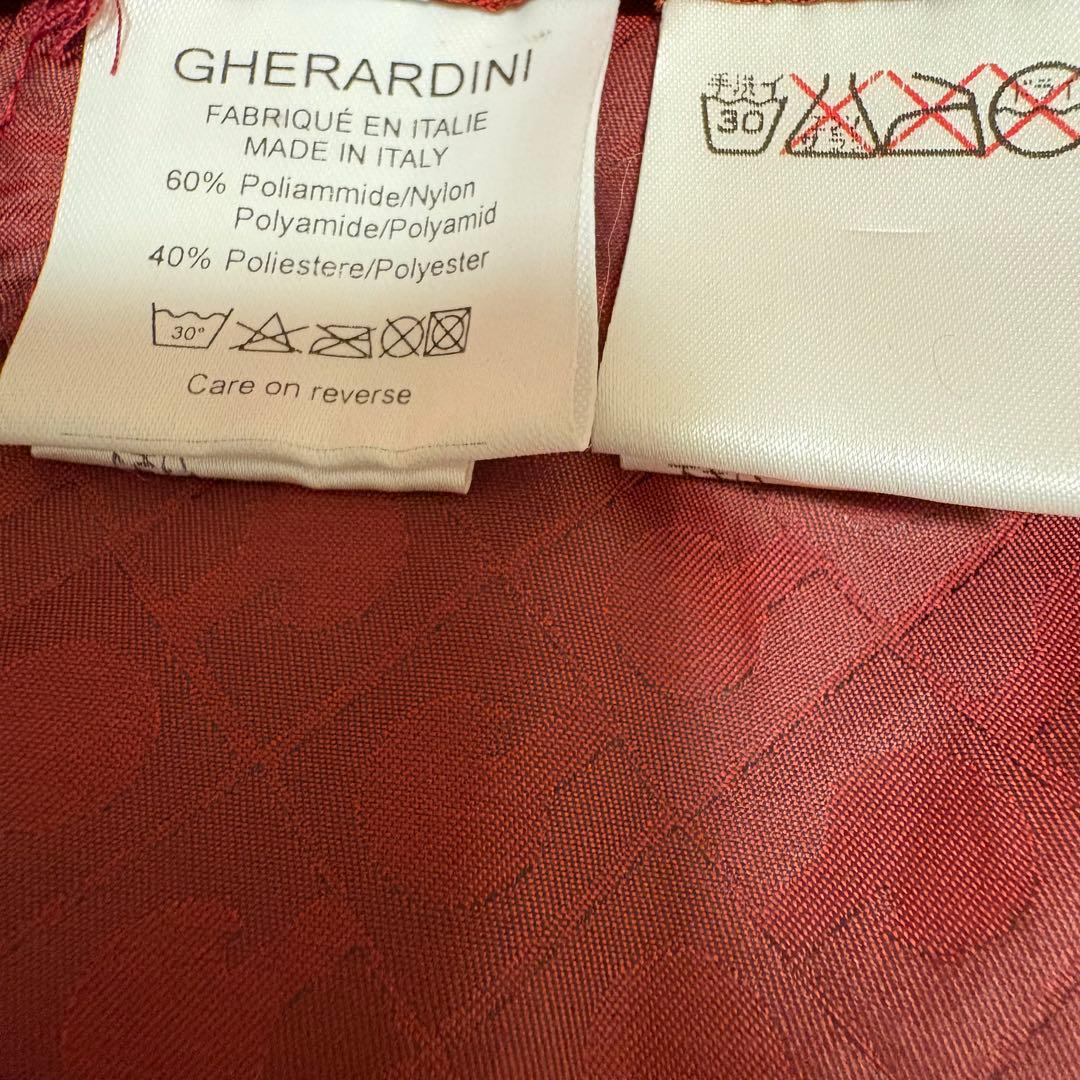 美品　GHERARDINI レッド ナイロンコート サイズ40 イタリア製