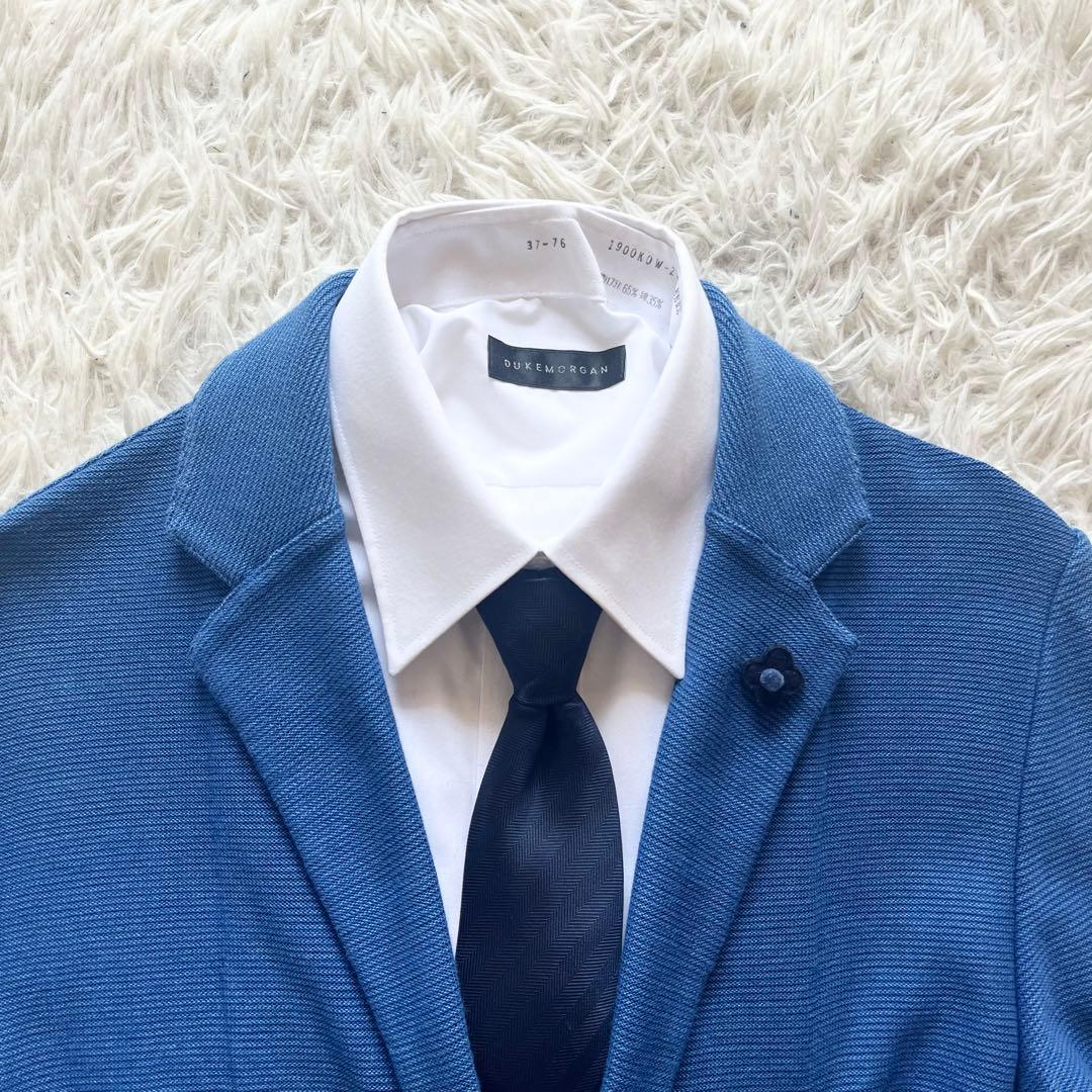 <美品> LARDINI ブルー コットン ニットジャケット サイズS