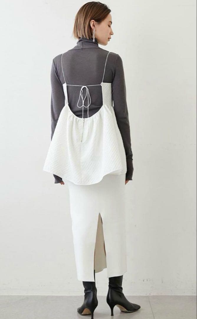 【美品】Whim Gazette ウィムガゼット　ジャガードキャミソールブラウス