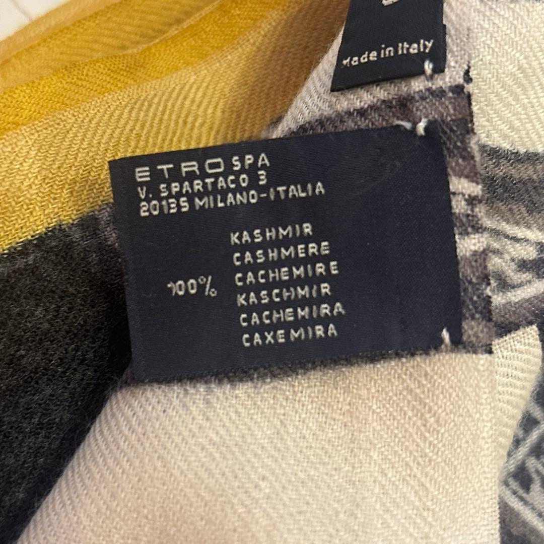 ETRO エトロ ペイズリー カシミヤ100% ストール ショール