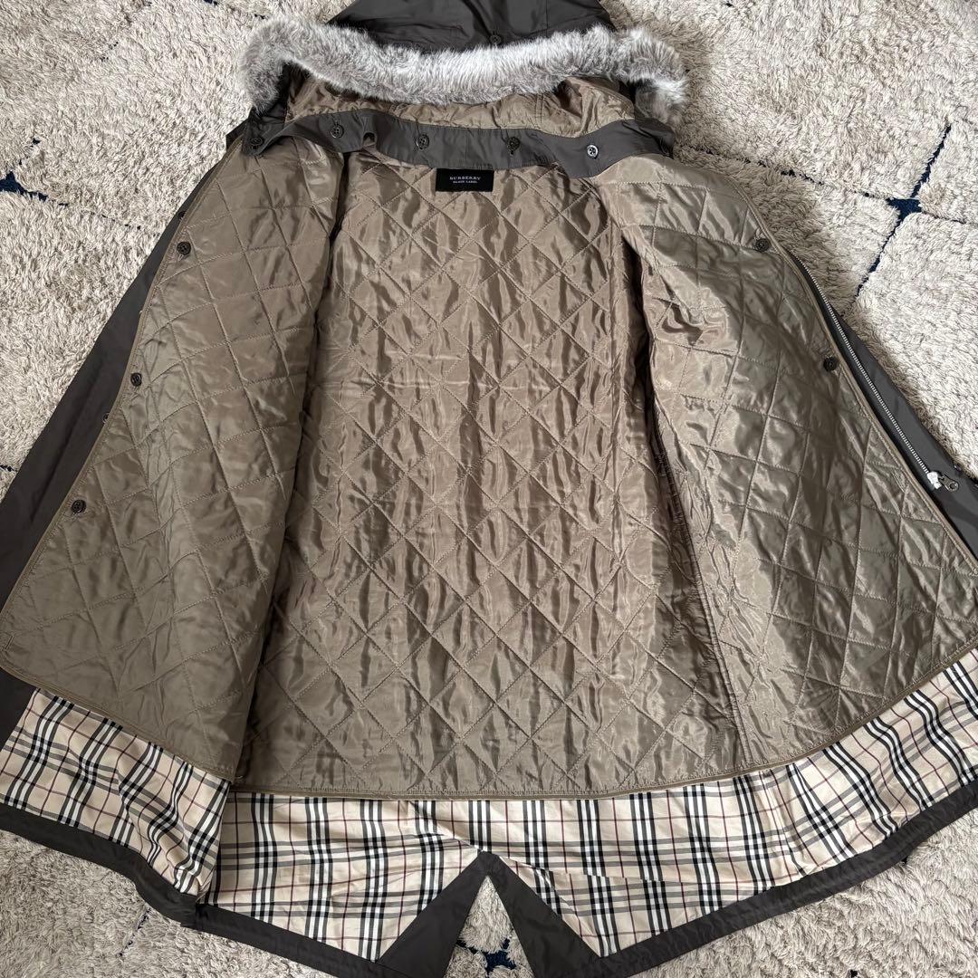 【美品✨】バーバリー　モッズコート　ライナー　キルティング　ノバチェック　ファー