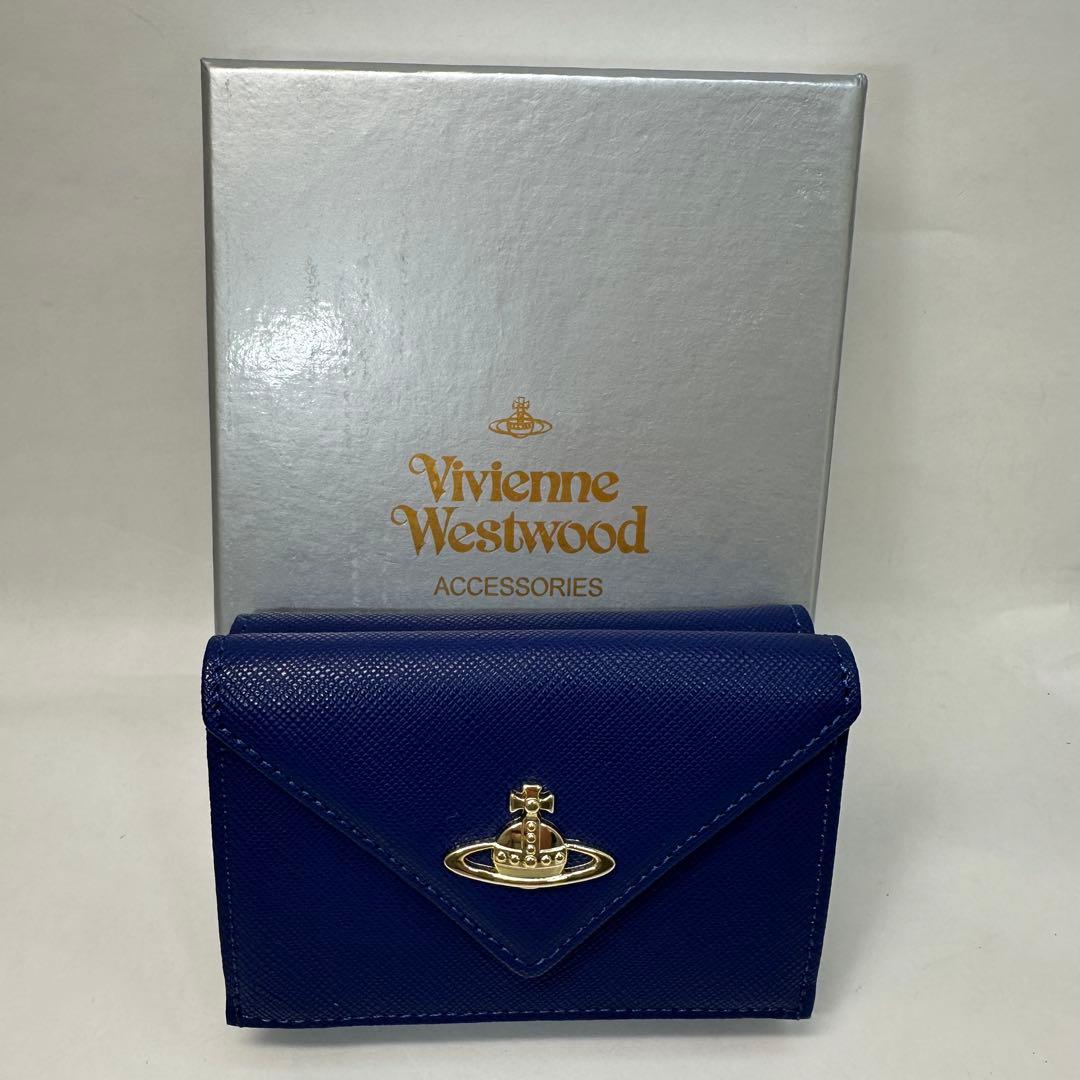 【新品・訳アリ】Vivienne Westwood 三つ折り財布 ブルー