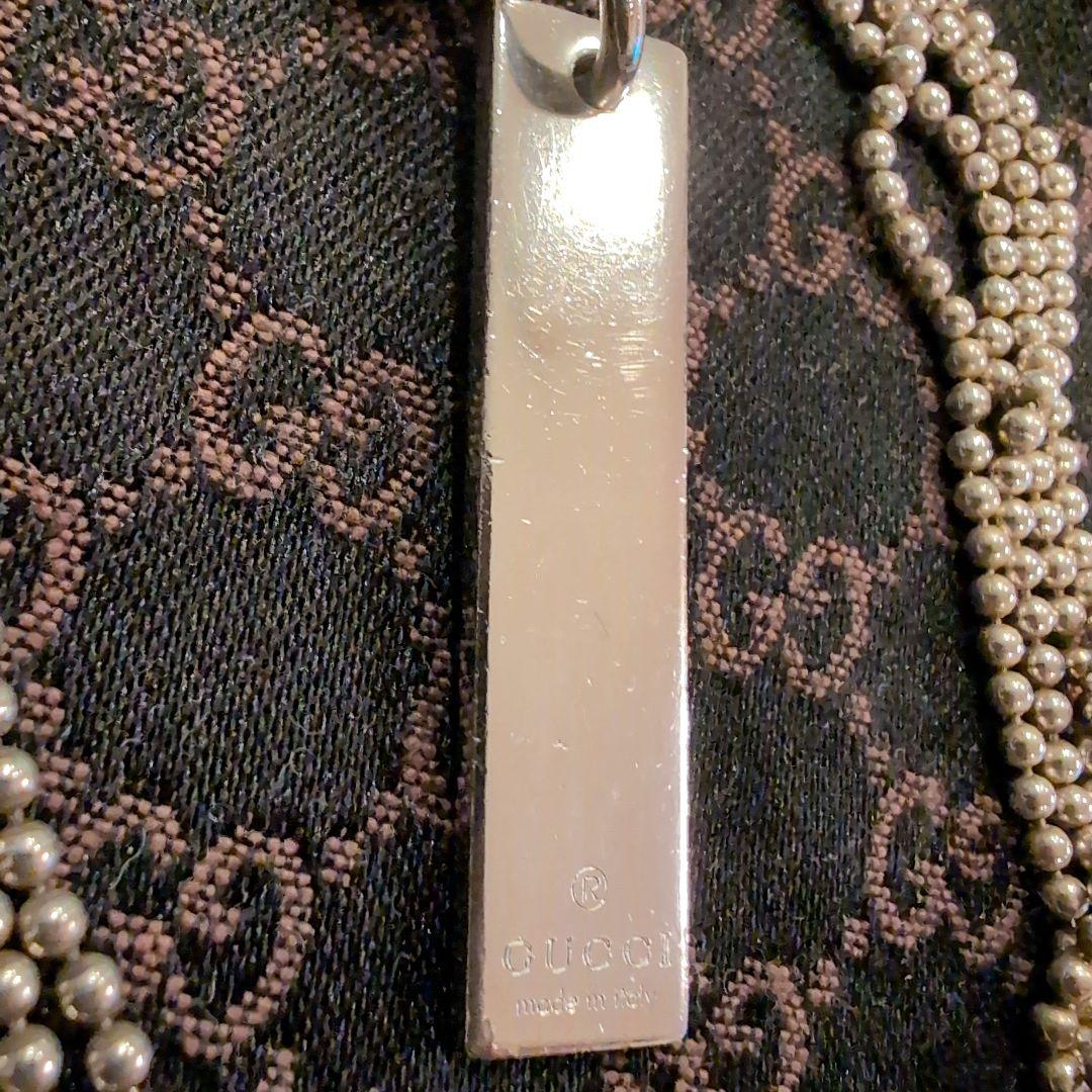 GUCCI グッチ プレート ネックレス ダブルボールチェーン SV925