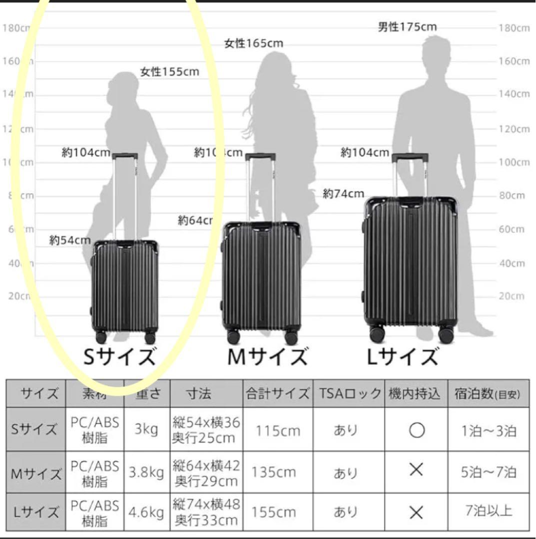 ClioClio スーツケース Sサイズ 超軽量 静音 ビジネス 出張 シルバ
