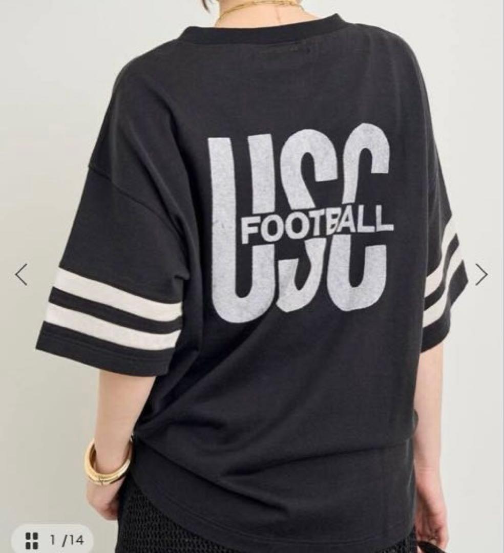 週末限定価格【REMI RELIEF】USC PRINT FOOTBALL T