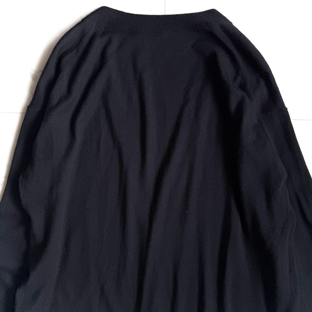 極美品 イレーヴ YLEVE カシミヤシルク ロングカーディガン ブラック 絹