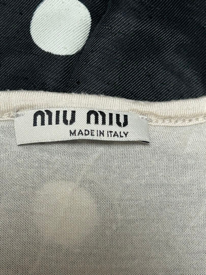 PRADA miumiuプラダ　ミュウミュウ　Tシャツ　デザインカットソー M