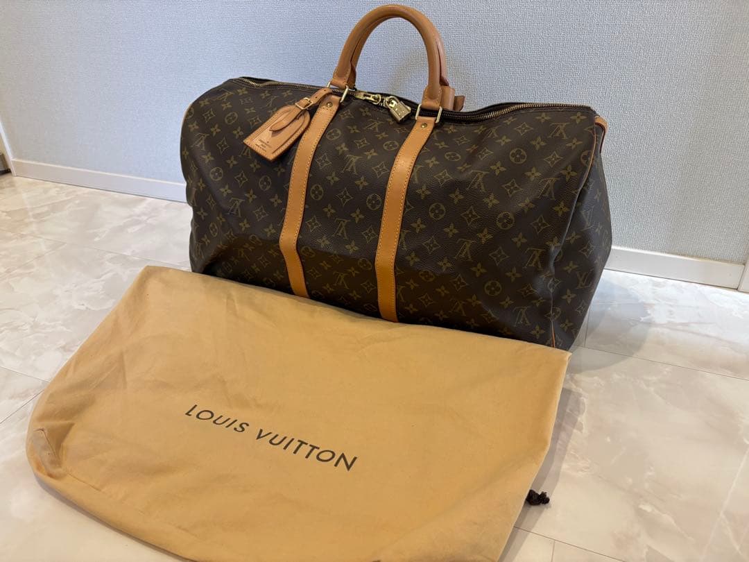 美品 Louis Vuitton ルイヴィトン モノグラム キーポル55 バッグ
