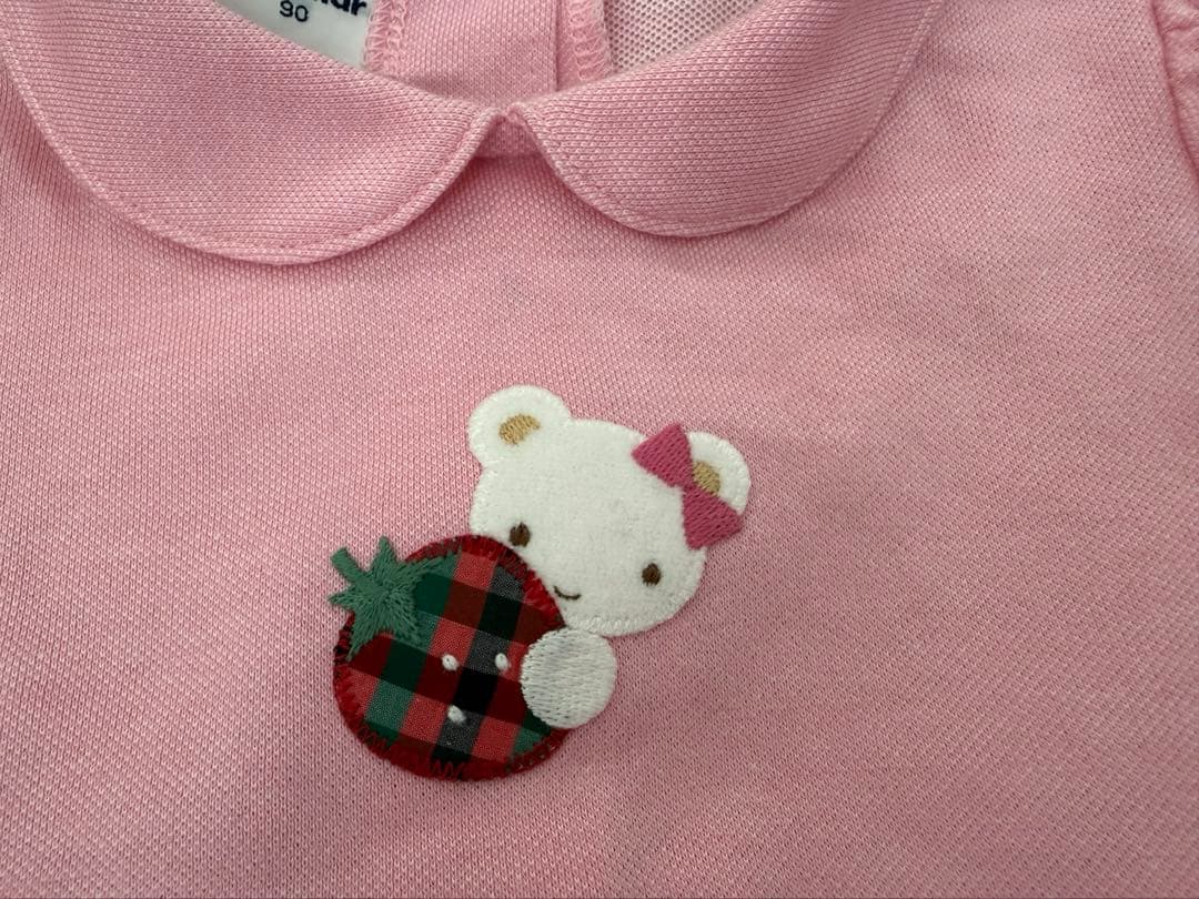 ファミリア　ピンク クマワンピース 90cm