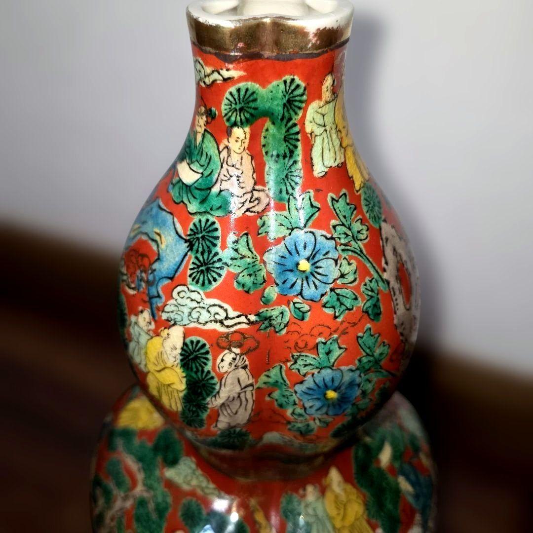 九谷焼　木米　青木木米　瓢箪型　壺　36.5cm インテリア　置物　花瓶