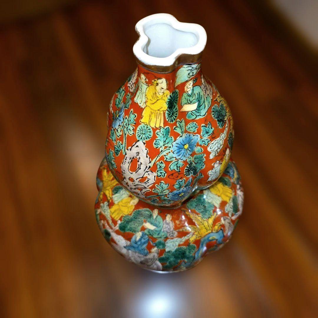 九谷焼　木米　青木木米　瓢箪型　壺　36.5cm インテリア　置物　花瓶