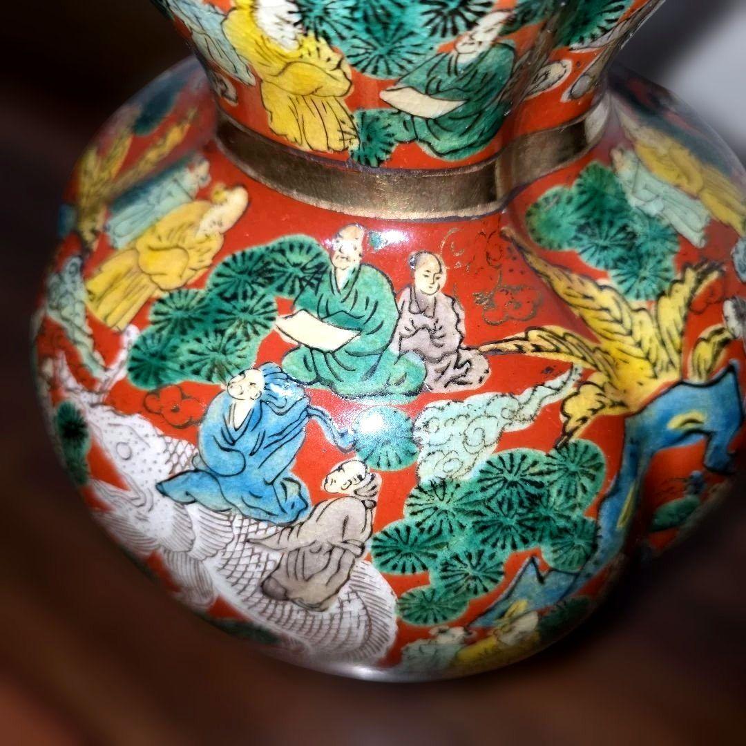 九谷焼　木米　青木木米　瓢箪型　壺　36.5cm インテリア　置物　花瓶