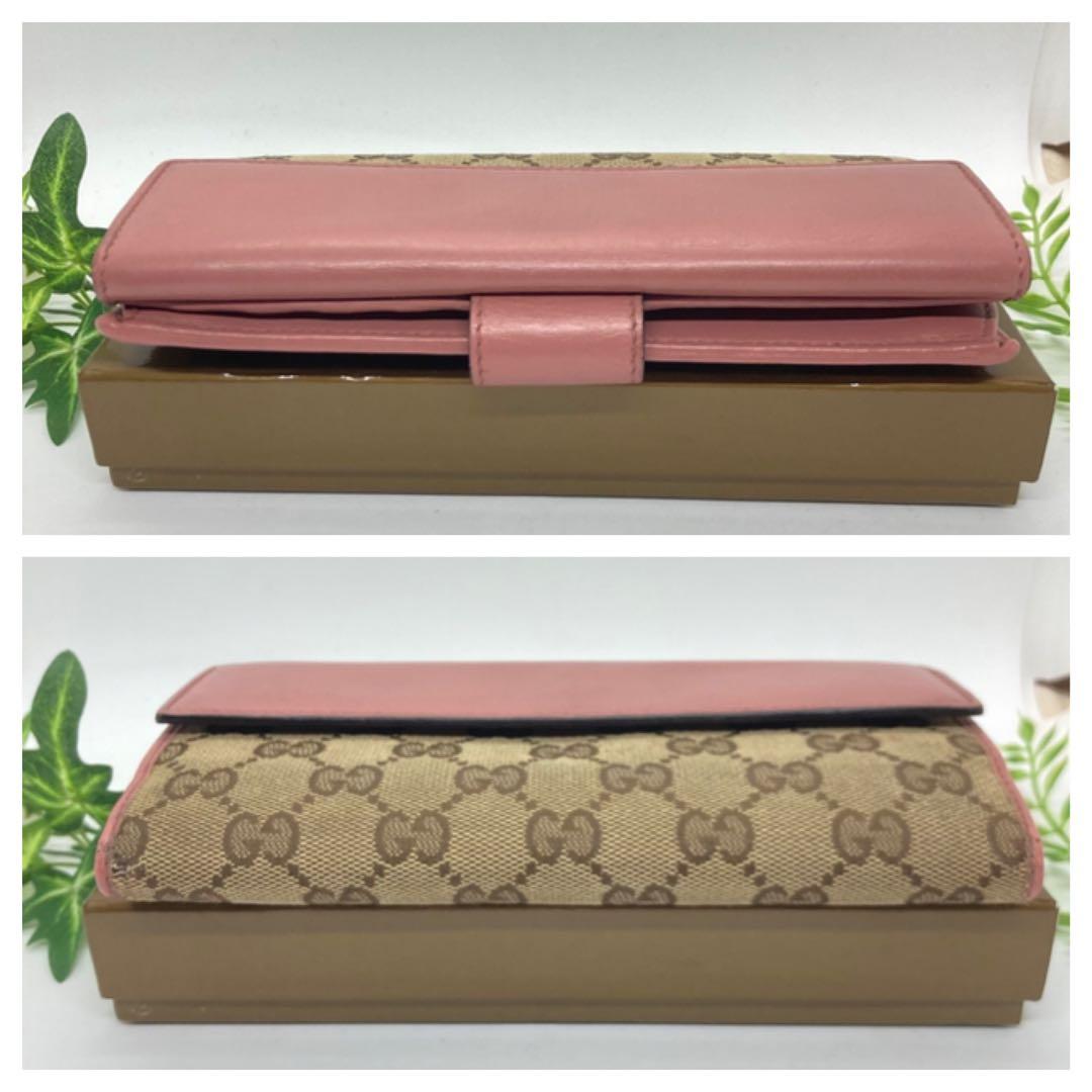 【正規品　人気】❤️キレイ　GUCCI　グッチ　ハート　財布　革　ローズ