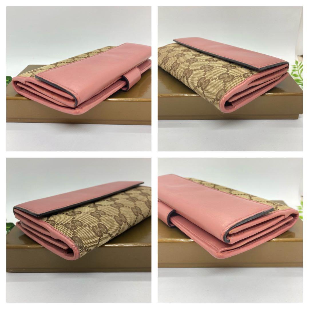 【正規品　人気】❤️キレイ　GUCCI　グッチ　ハート　財布　革　ローズ