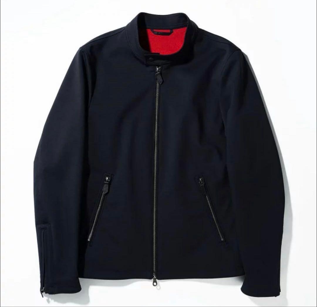 【新品同様】MOVB コットンジャージー ライダース ジャケット コスモネイビー