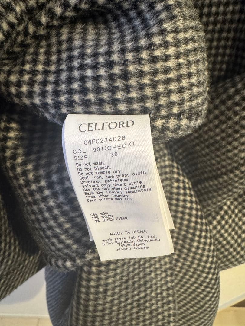CELFORD ストール付きリバードレスコート