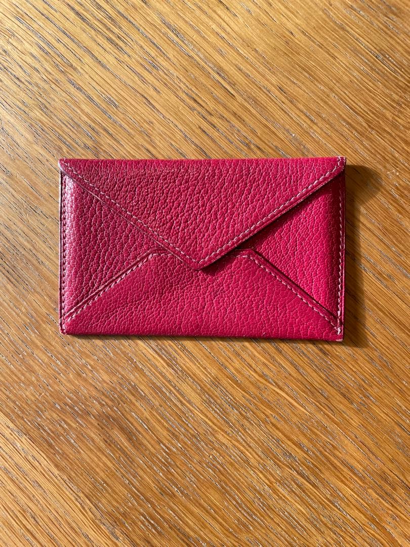 HERMES レザー 名刺入れ レッド