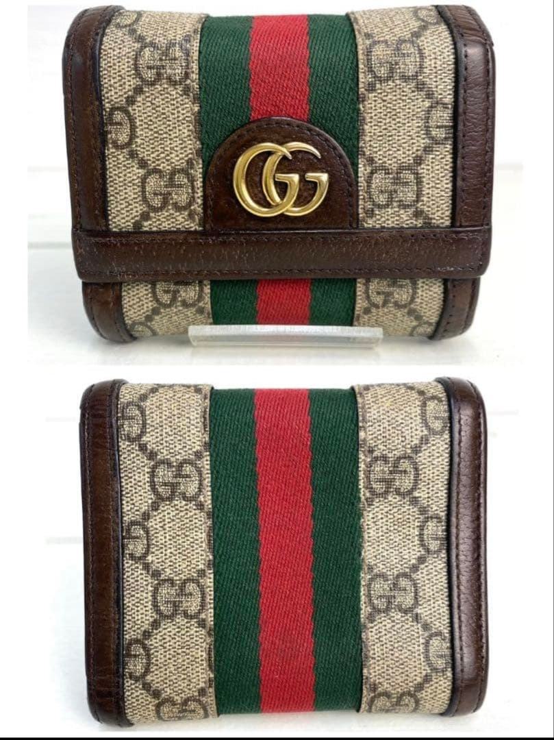 GUCCI 三つ折り財布 オフィディア GGマーモント シェリーライン