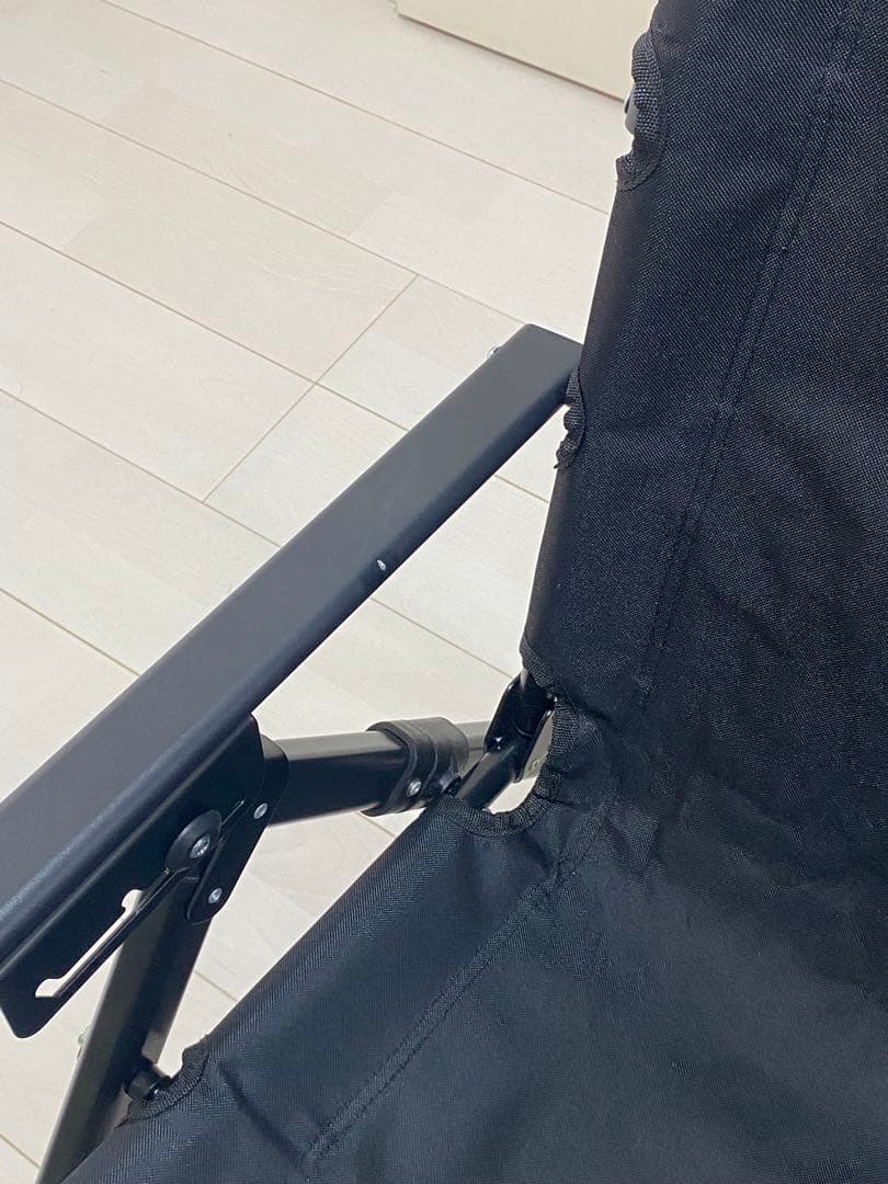 【美品】キャプテンスタッグ チェア ブラック 折りたたみ式 リクライニング付き