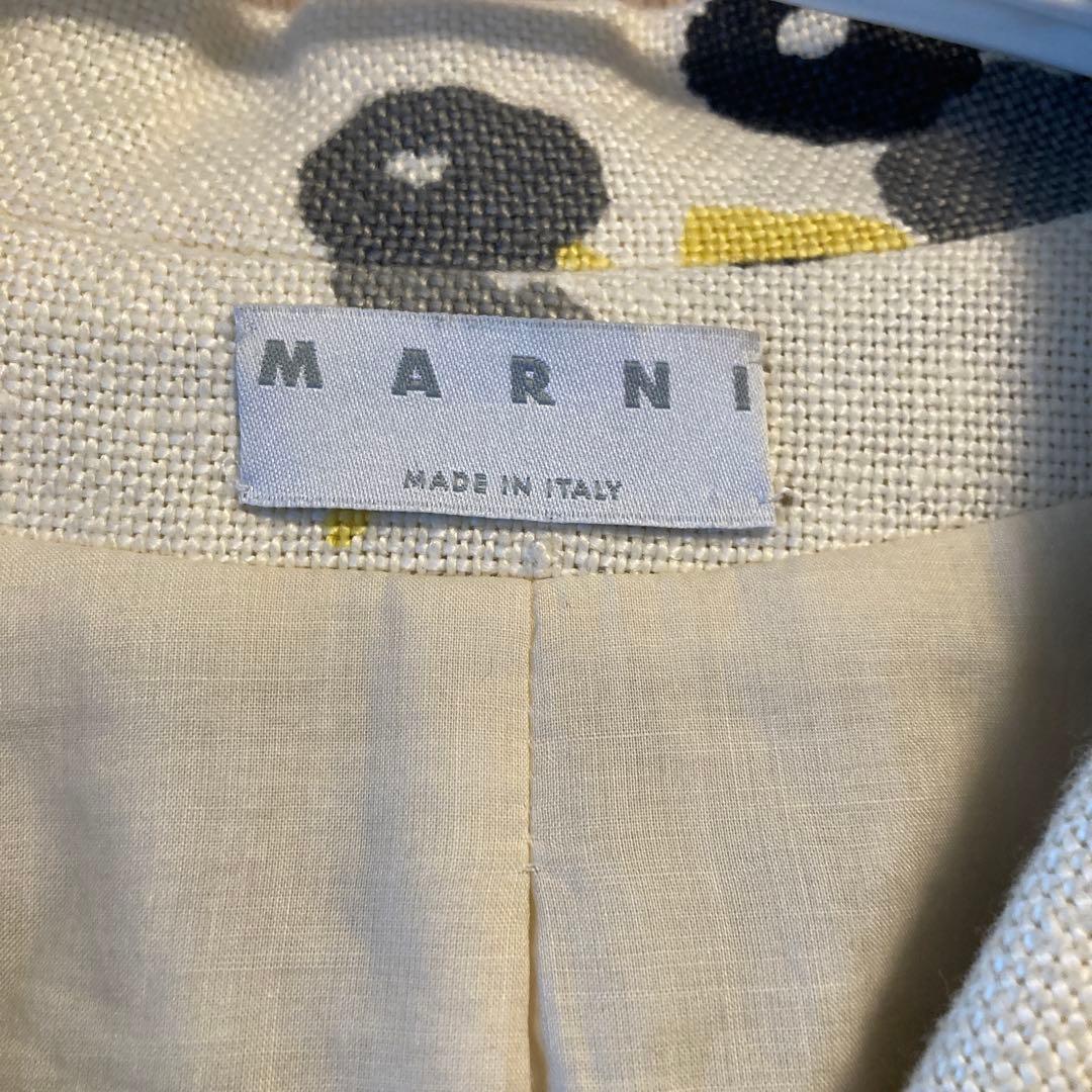 希少ヴィンテージMARNIマルニ花柄ジャケットミモザ柄リネン